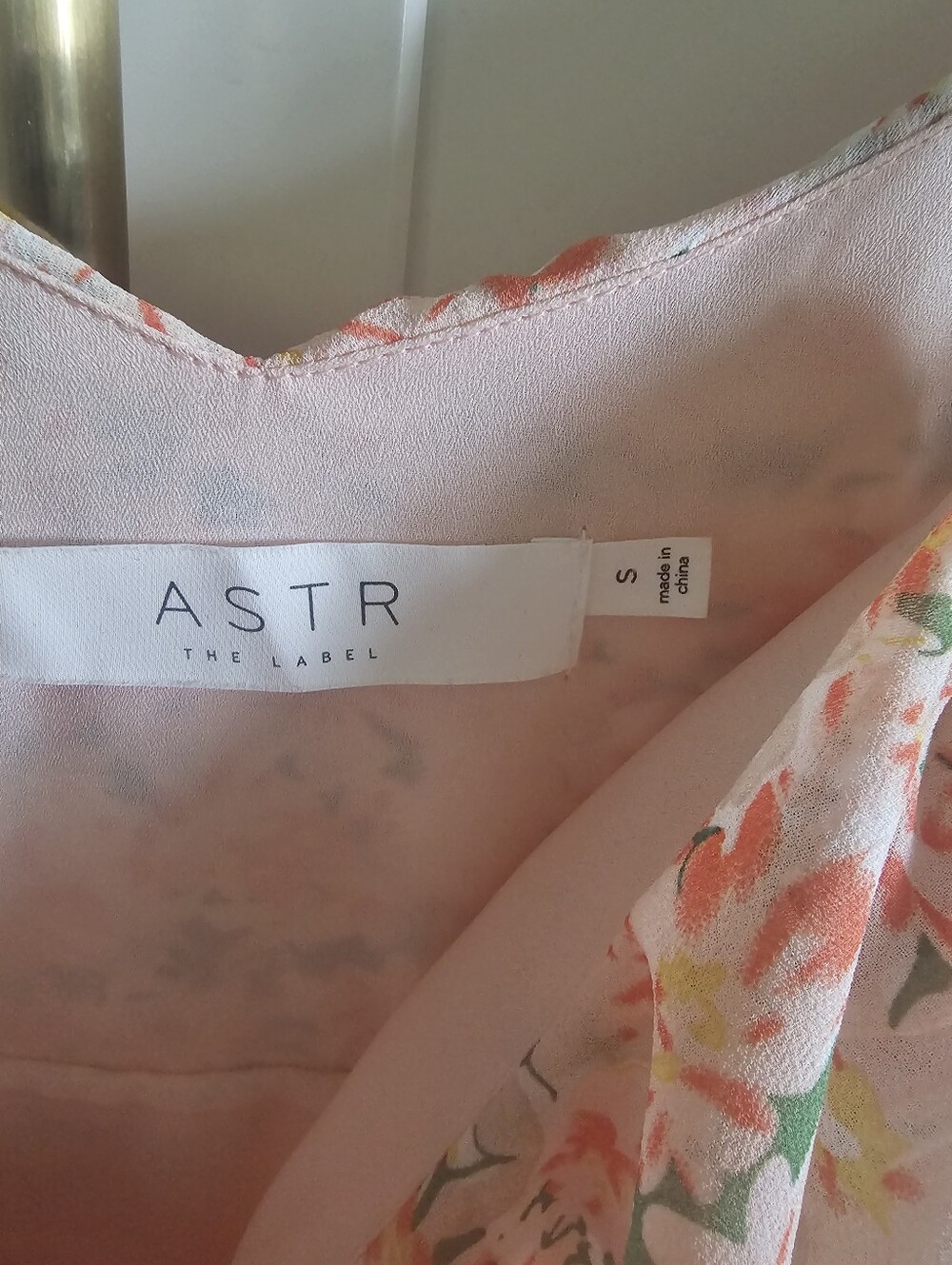 Astr Floral Ruffle Wrap Maxi Dress - Peach Pink - Picture 4 of 4